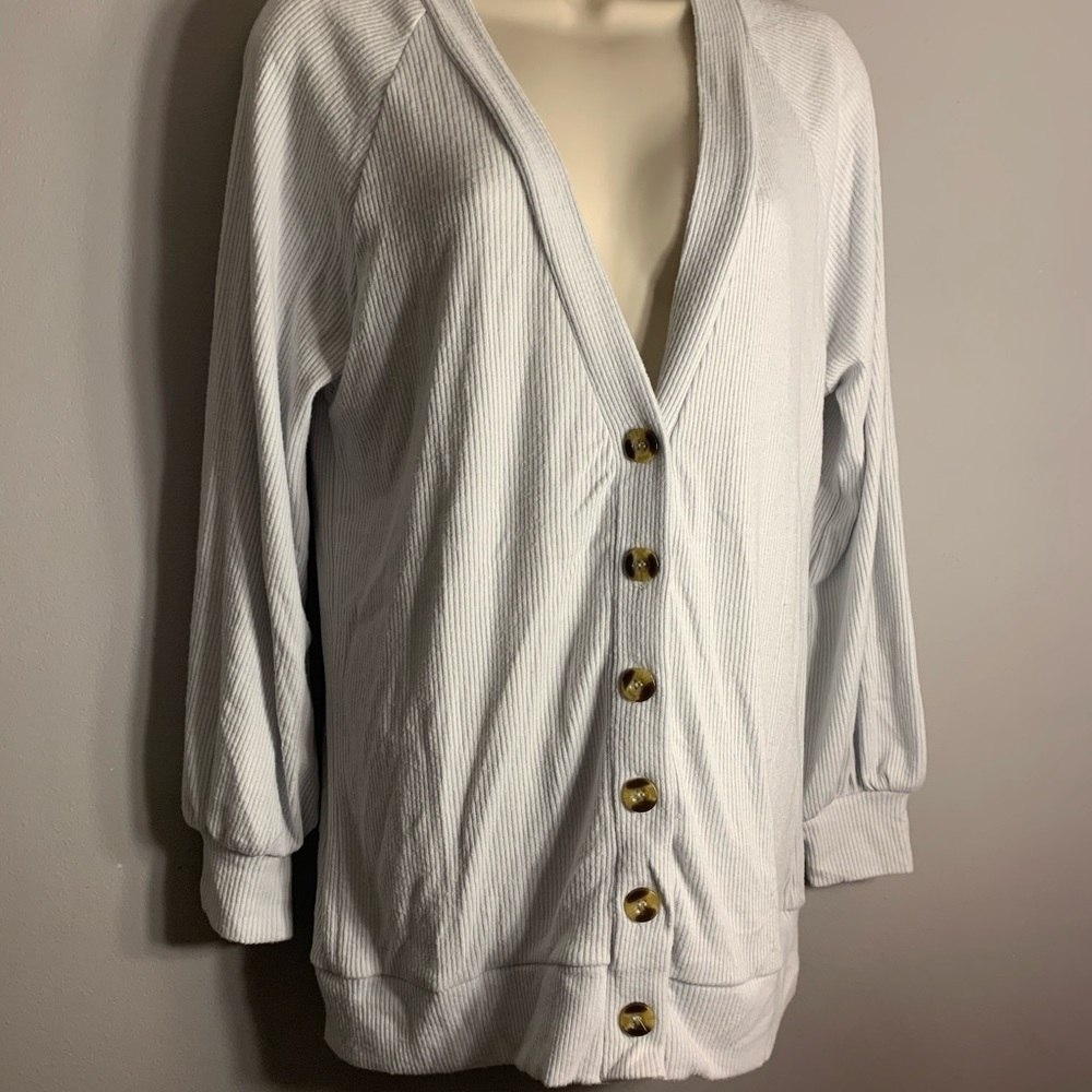 Chaser oversized cardigan button up light green M